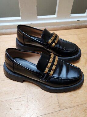 ZARA Black chunky loafers shoes / 38 / 7.5